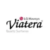 A logo of lg hausys viatera quartz surfaces