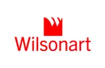 A red and white logo of wilsonart